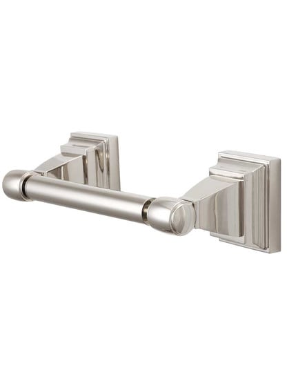 Stratton Toilet Paper Holder in Polished Nickel.